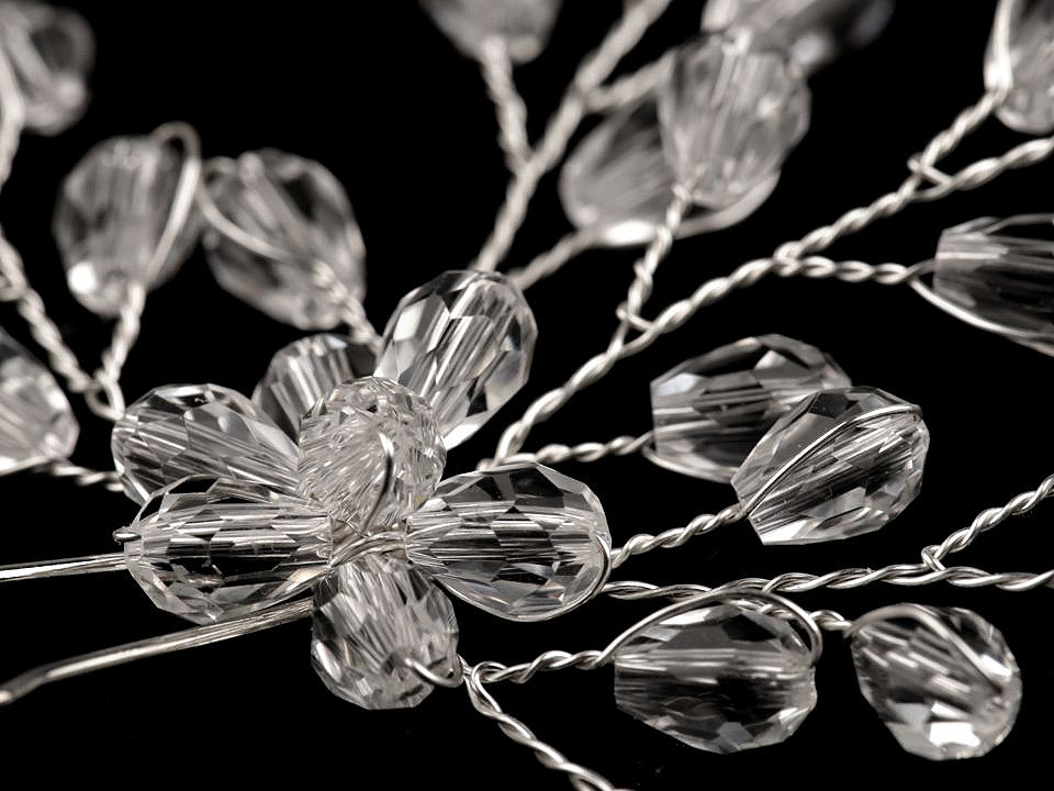 Ac de păr cu strasuri - Cristal (1 Bucată)