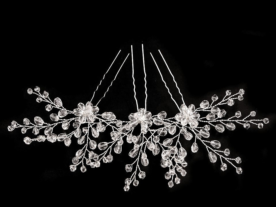 Ac de păr cu strasuri - Cristal (1 Bucată)