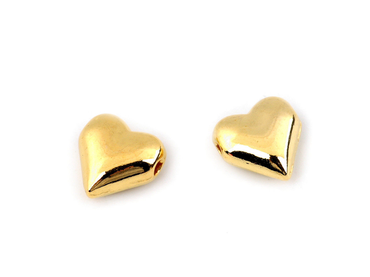 Mărgele metalice inimioară, 8x8 mm - Auriu (10 Bucăți)