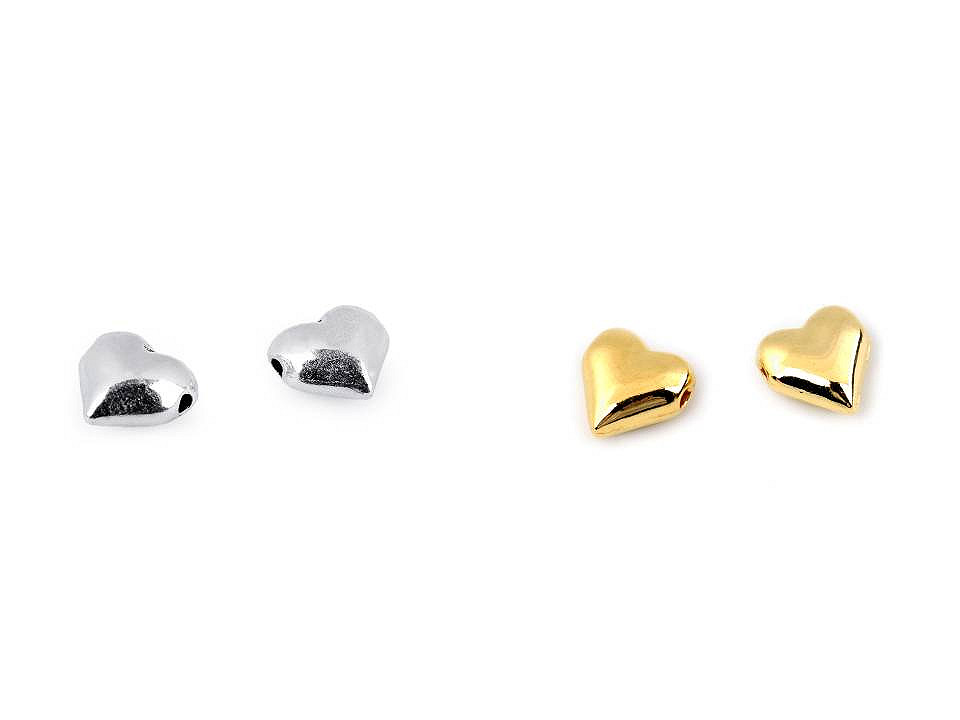 Mărgele metalice inimioară, 8x8 mm - Auriu (10 Bucăți)