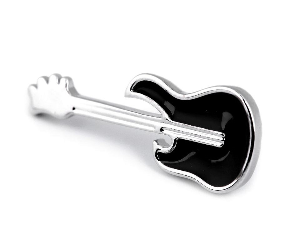 Broșă / insignă - chitară, avion - Negru (1 Bucată)