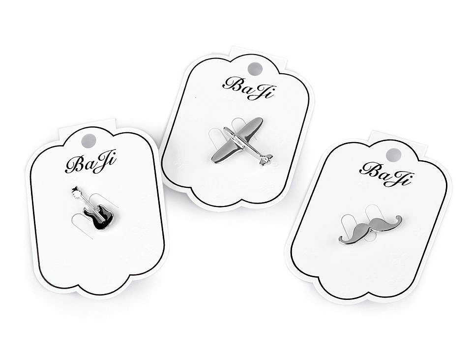 Broșă / insignă - chitară, avion - Negru (1 Bucată)