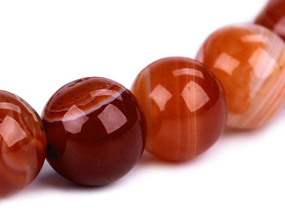 Brăţară cu mărgele agat roșu - Agat (1 Bucată)