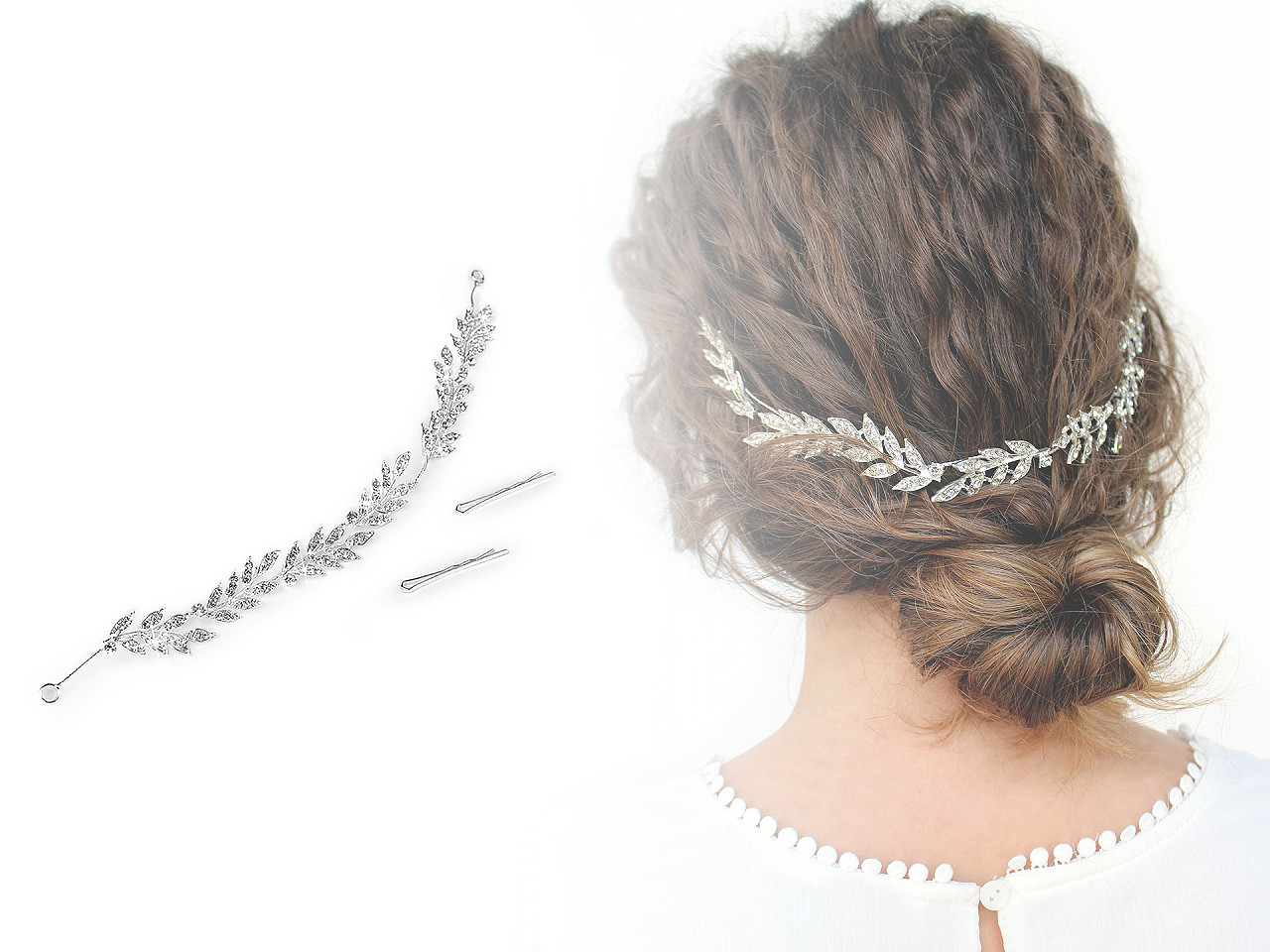 Accesoriu de păr cu strasuri - Cristal (1 Bucată)