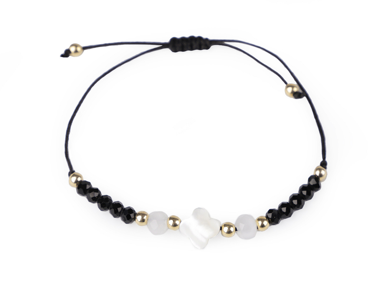 Brățară shamballa cu mărgele din sticlă - Roșu (1 Bucată)