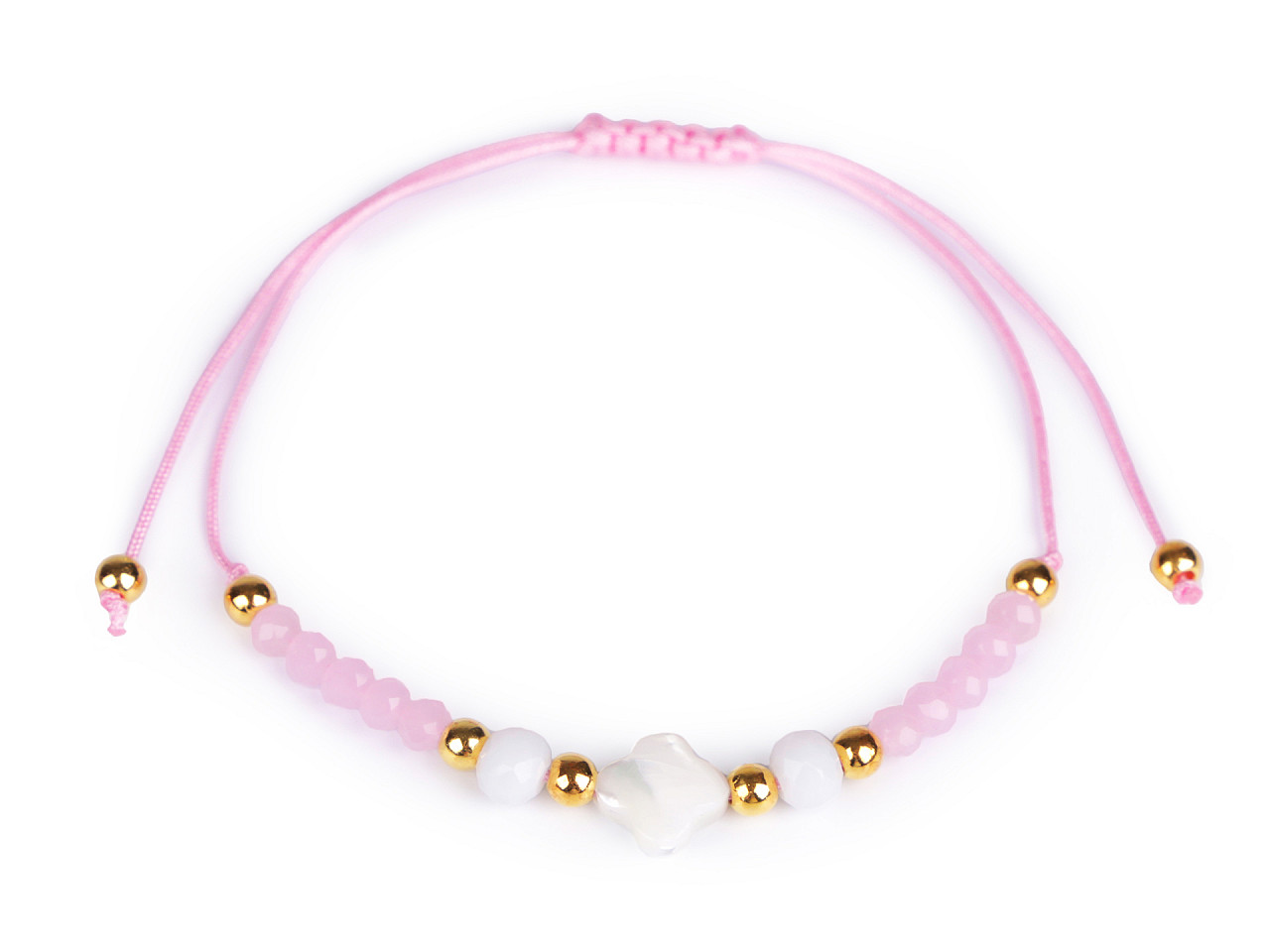 Brățară shamballa cu mărgele din sticlă - Roșu (1 Bucată)