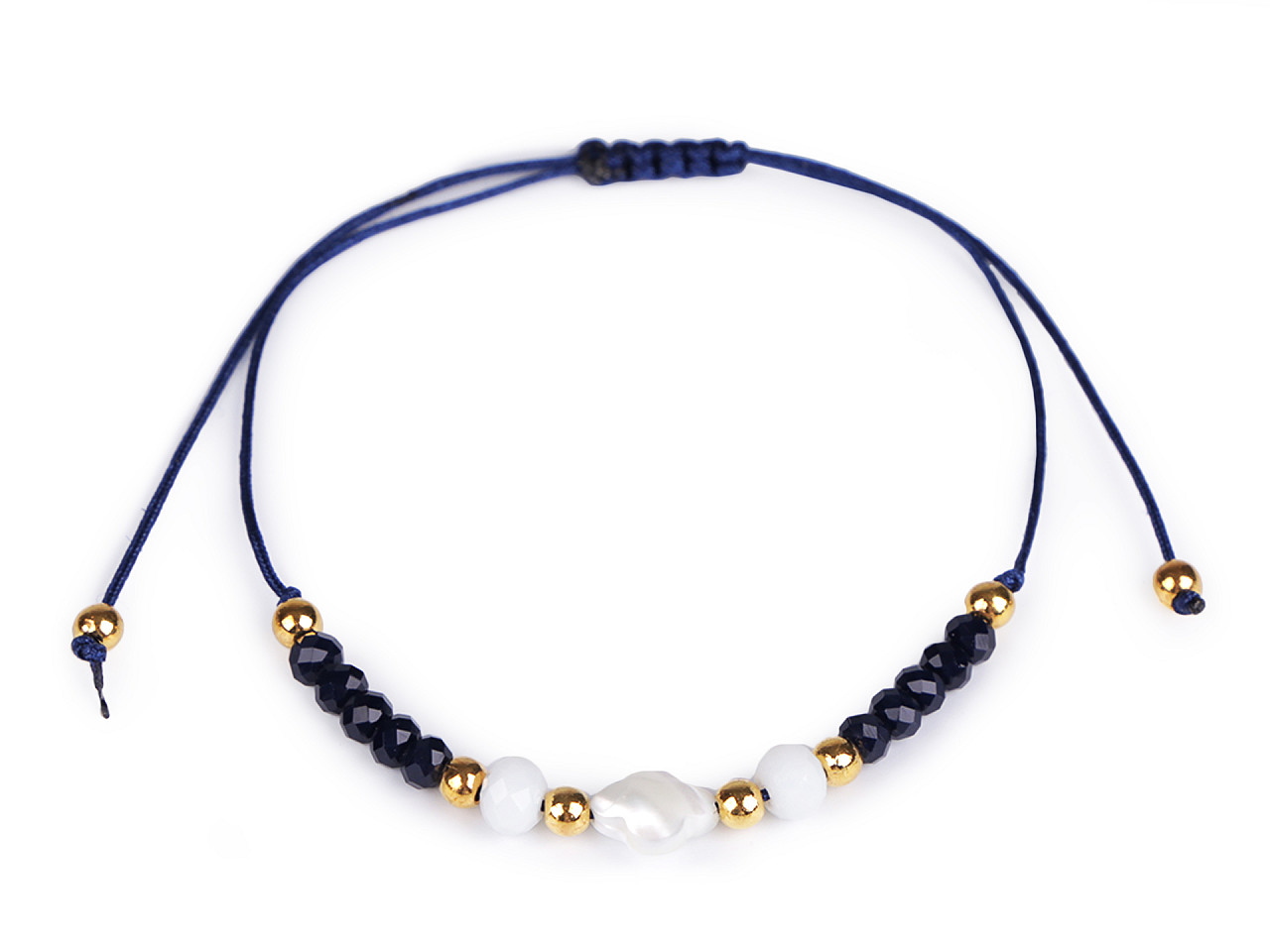 Brățară shamballa cu mărgele din sticlă - Roșu (1 Bucată)