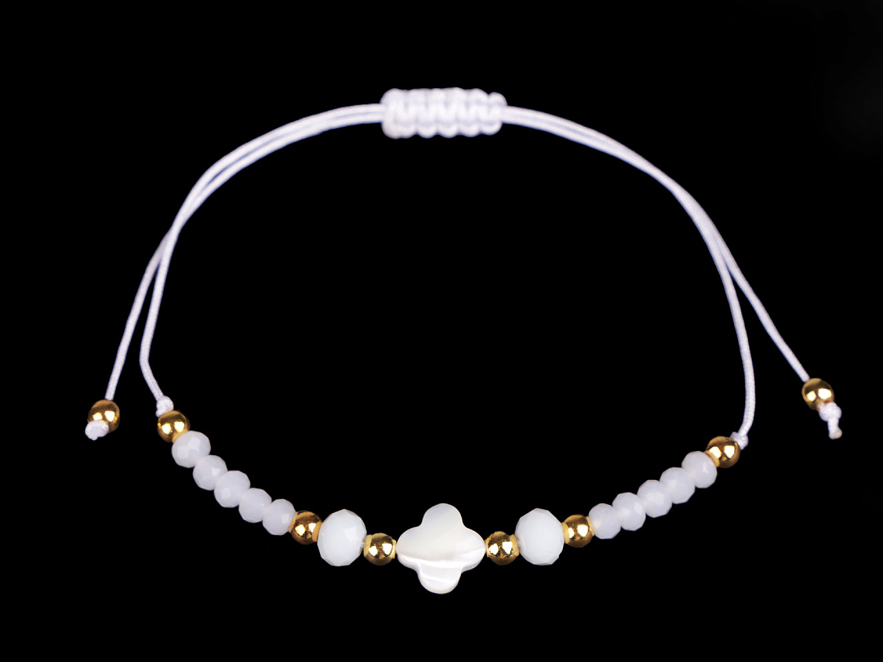 Brățară shamballa cu mărgele din sticlă - Roșu (1 Bucată)