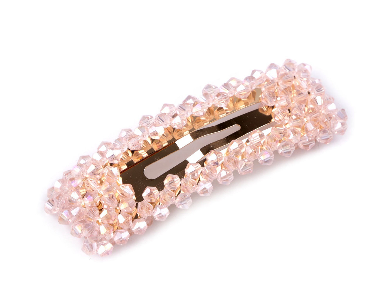 Agrafă de păr cu mărgele fațetate - Auriu deschis (1 Bucată)