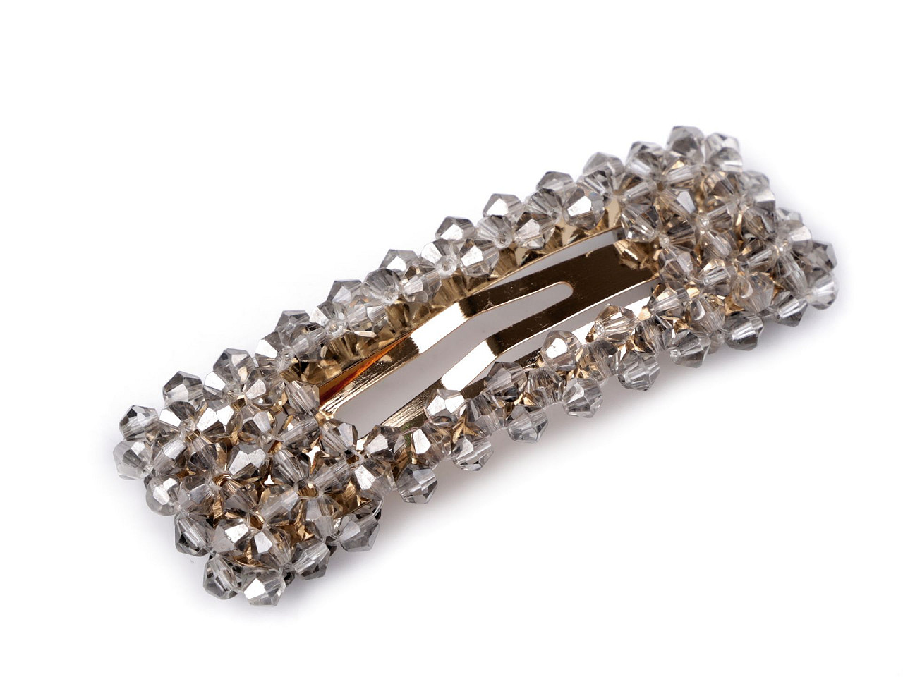 Agrafă de păr cu mărgele fațetate - Auriu deschis (1 Bucată)