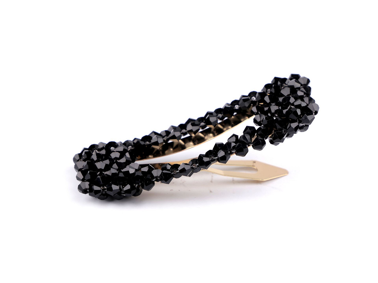 Agrafă de păr cu mărgele fațetate - Auriu deschis (1 Bucată)