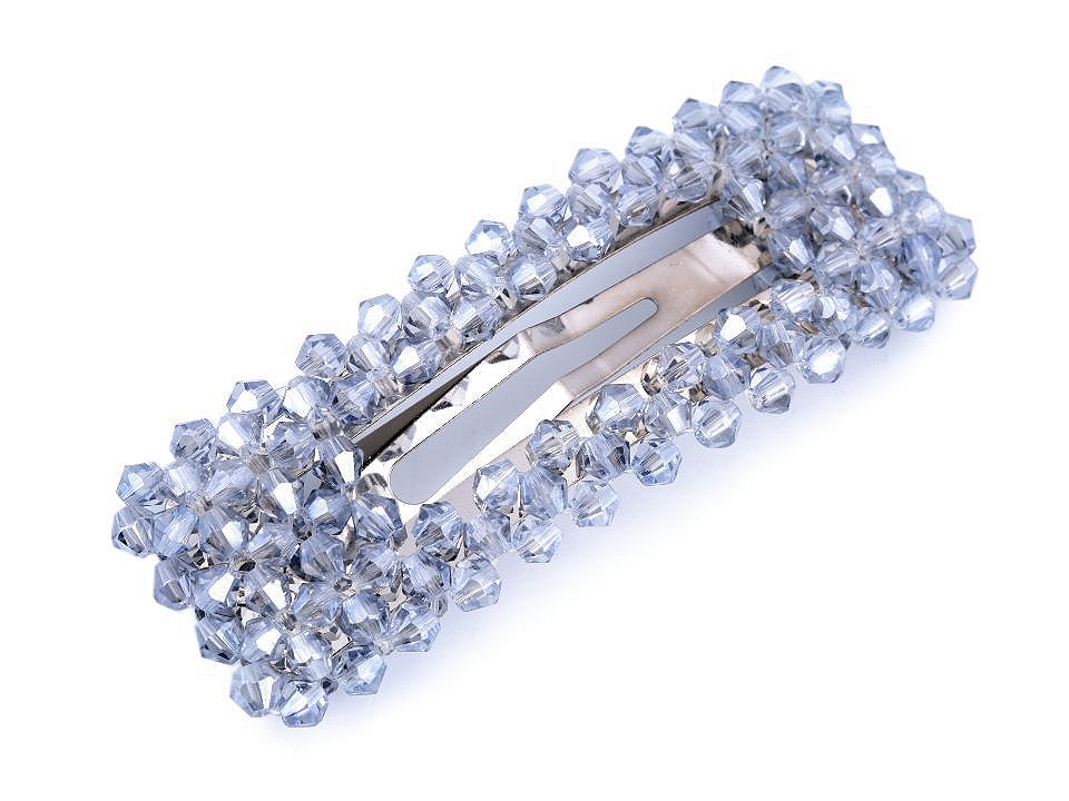 Agrafă de păr cu mărgele fațetate - Auriu deschis (1 Bucată)