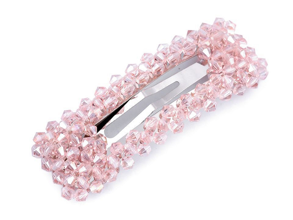 Agrafă de păr cu mărgele fațetate - Auriu deschis (1 Bucată)