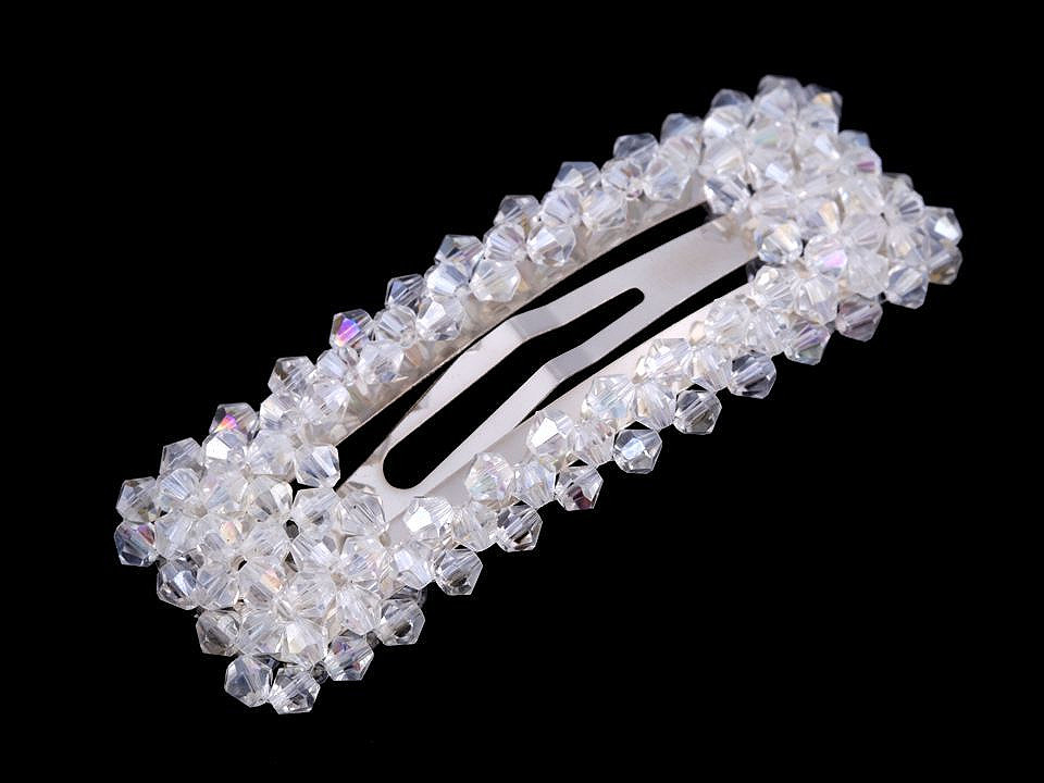 Agrafă de păr cu mărgele fațetate - Auriu deschis (1 Bucată)