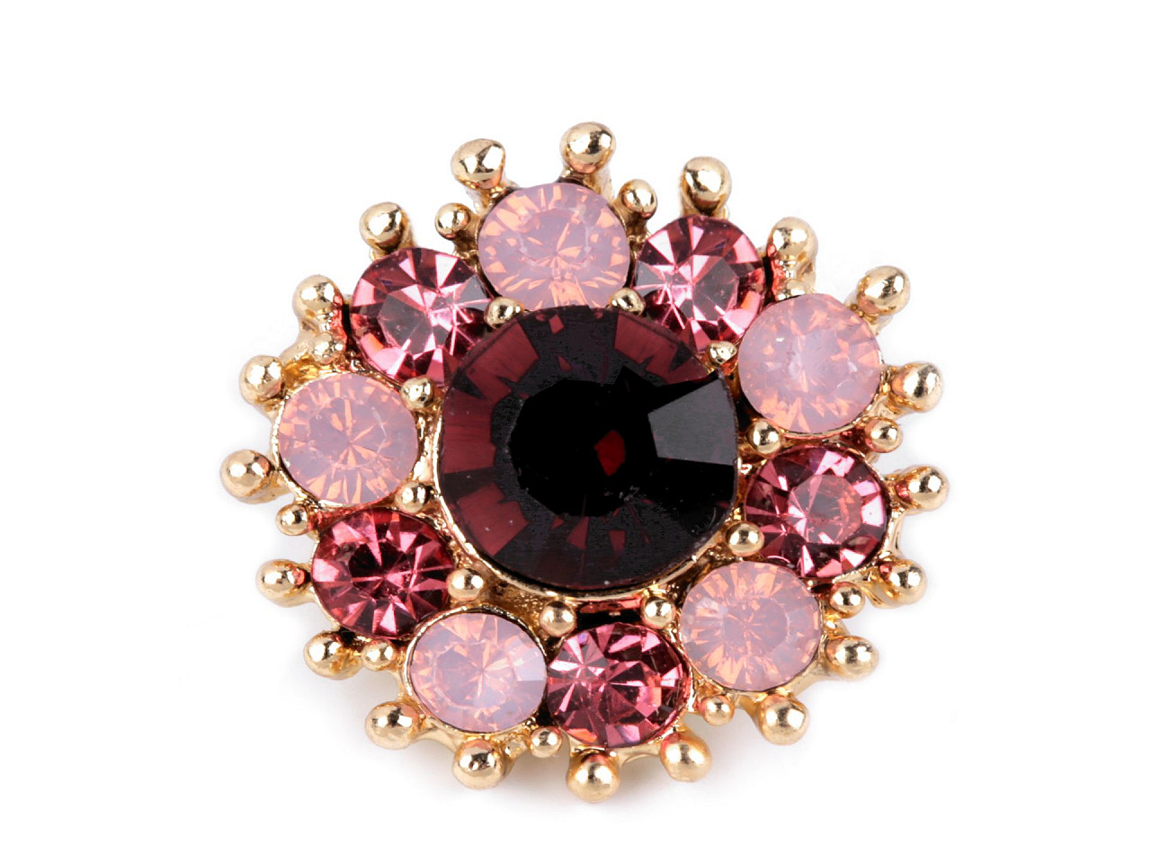 Broșă floare cu strasuri - Albastru delta (1 Bucată)