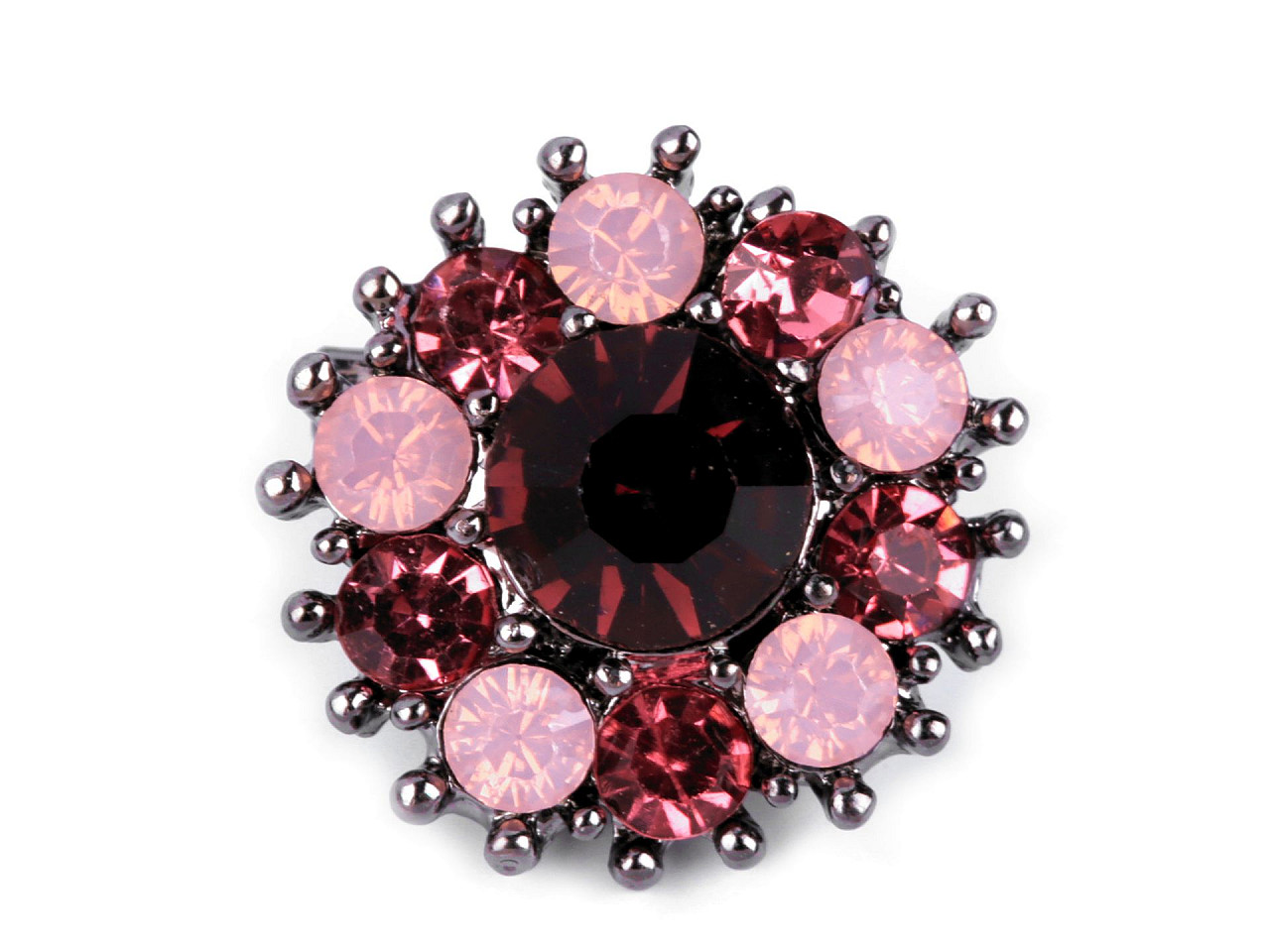 Broșă floare cu strasuri - Albastru delta (1 Bucată)