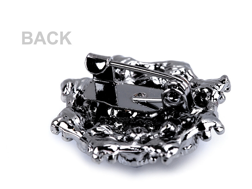 Broșă floare cu strasuri - Albastru delta (1 Bucată)