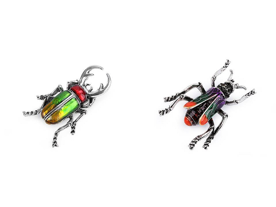 Broșă gândac - Verde (1 Bucată)