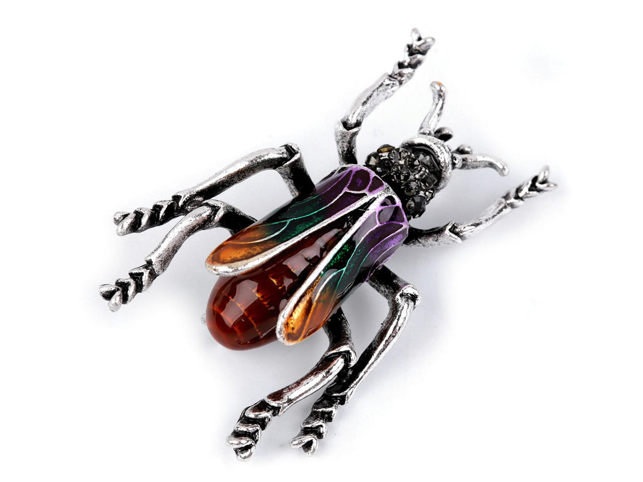 Broșă gândac - Verde (1 Bucată)