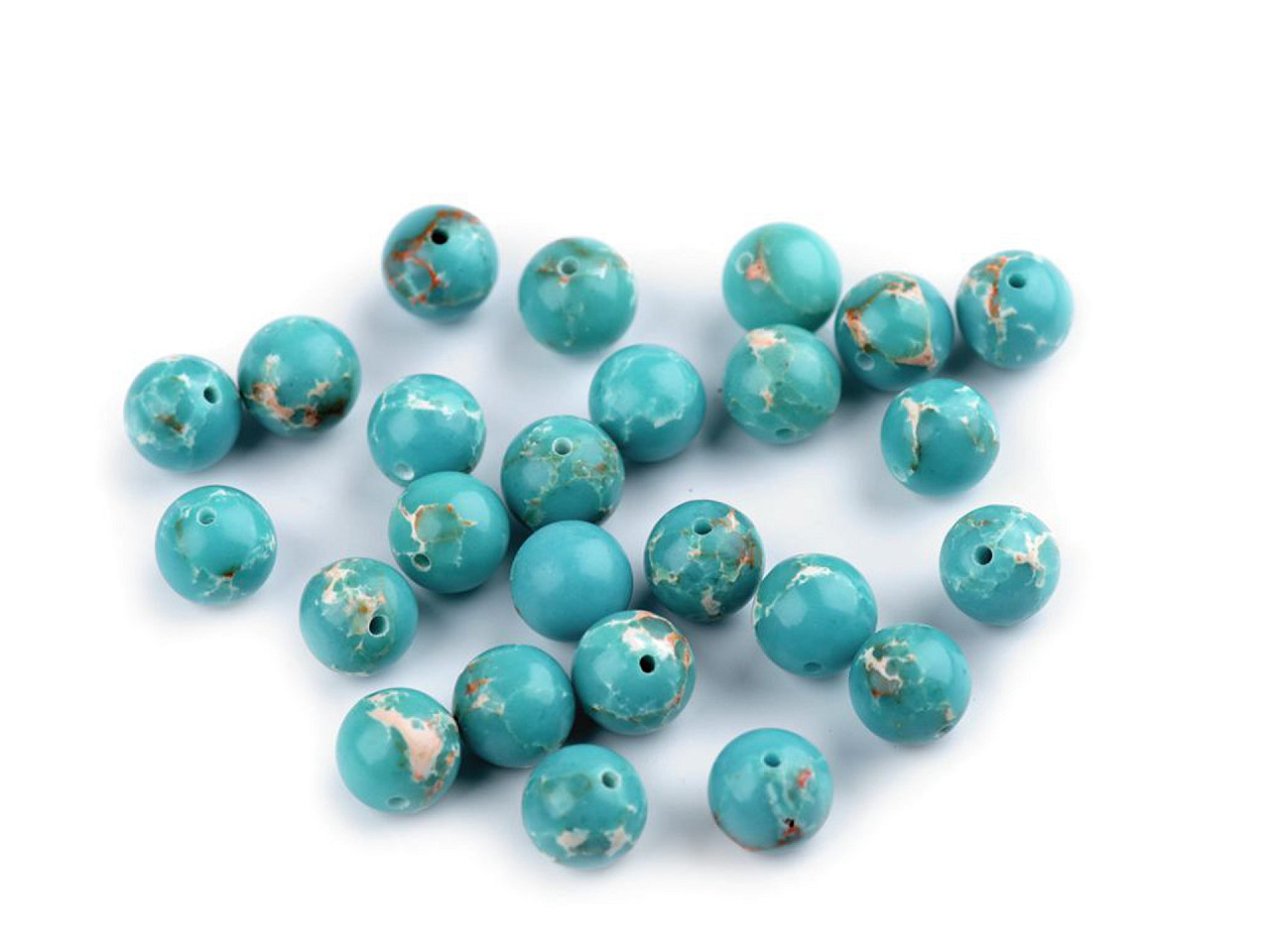 Jasper albastru oceanic mineral sintetic ø8 mm - Turcoaz (12 Bucăți)