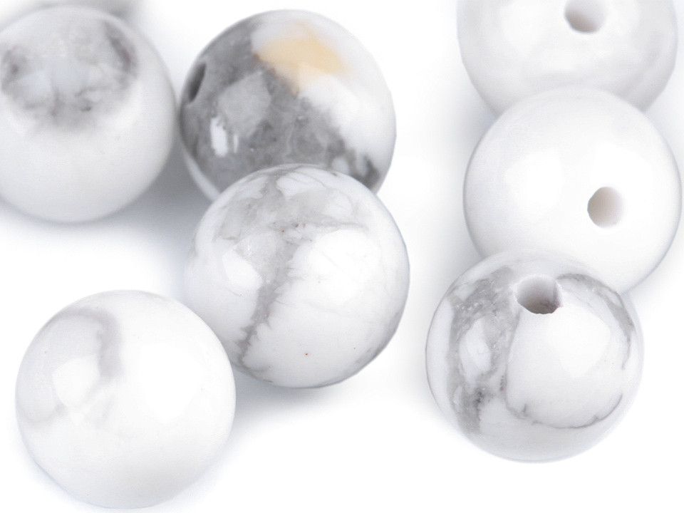 Mărgele din pietre naturale howlit, ø6 mm - Howlit (10 Bucăți)