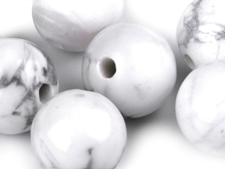 Mărgele din pietre naturale howlit, ø8 mm - Howlit (45 Bucăți)