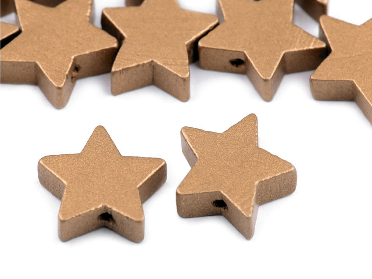 Mărgele din lemn metalizate tip stea - Argintiu (100 Bucăți)