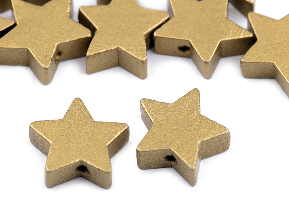 Mărgele din lemn metalizate tip stea - Argintiu (100 Bucăți)