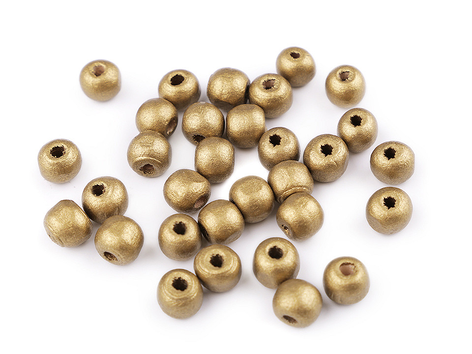 Mărgele din lemn metalizate, ø10 mm - Argintiu (20 Grame)
