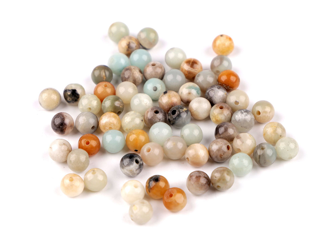 Mărgele amazonit lucios, ø6 mm - Amazonit (63 Bucăți)