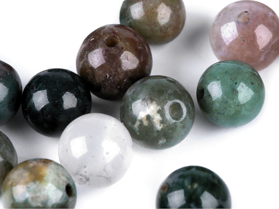 Mărgele din pietre naturale agat indian, ø6 mm - Agat indian (10 Bucăți)