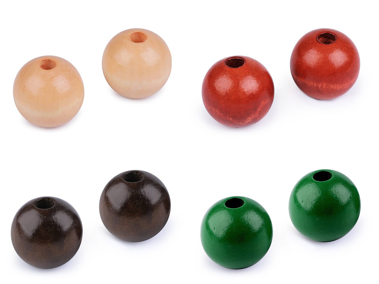 Mărgele din lemn, ø40 mm - Negru (10 Bucăți)