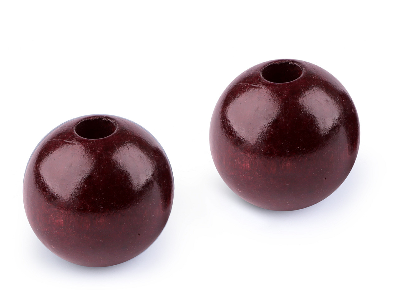 Mărgele din lemn, ø40 mm - Negru (10 Bucăți)