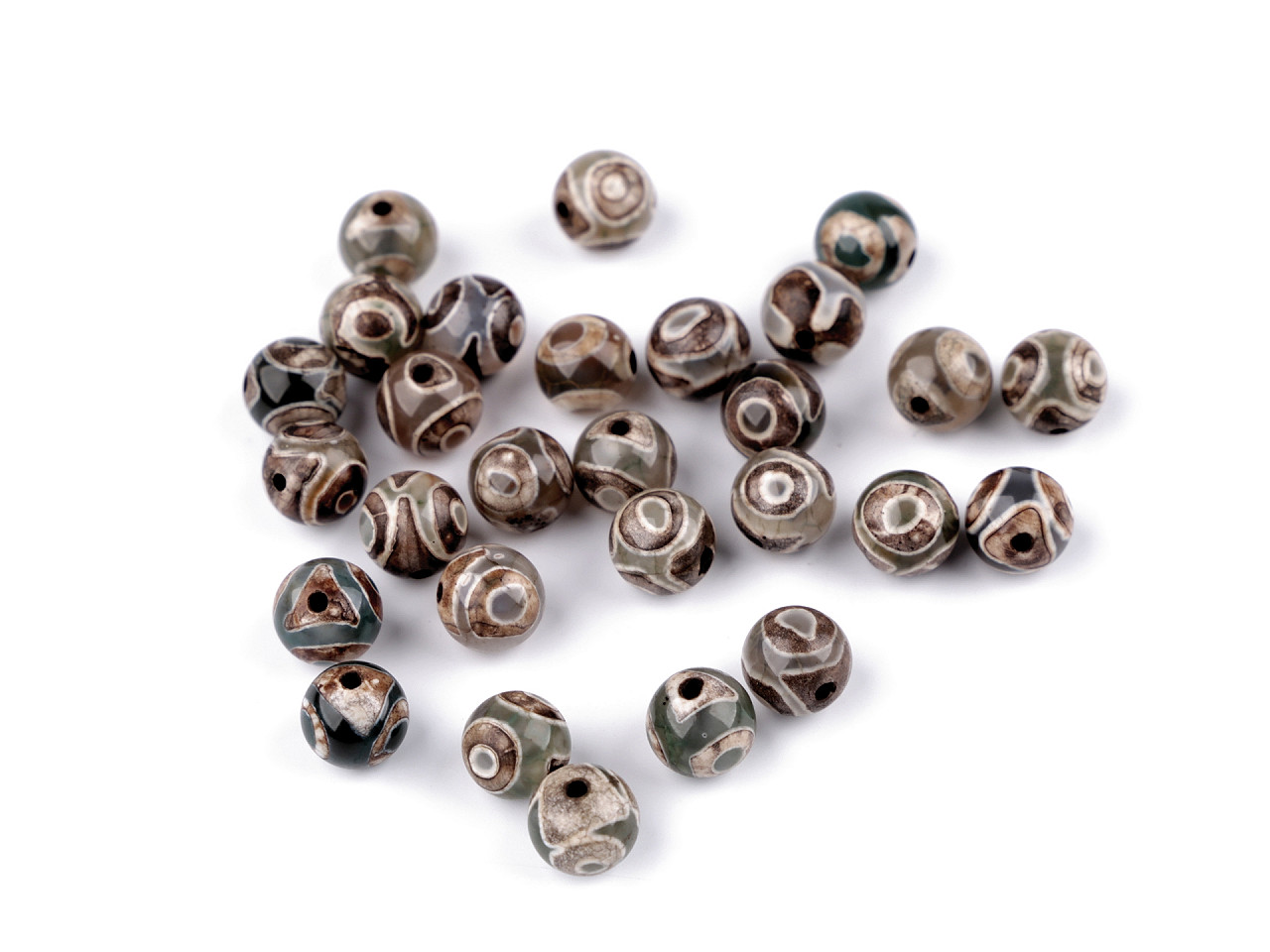 Mărgele agat sintetic, ø8 mm - Agat (10 Bucăți)