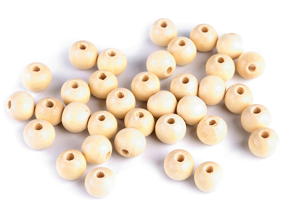 Mărgele din lemn, ø10 mm - Natural deschis (1000 Grame)