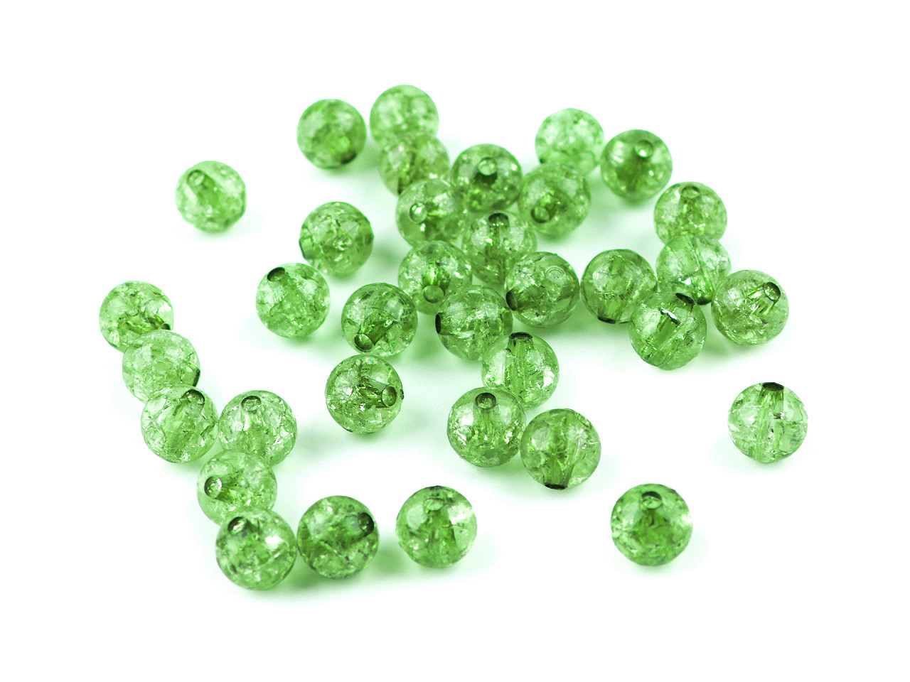 Mărgele de plastic, ø8 mm - Verde (30 Grame)