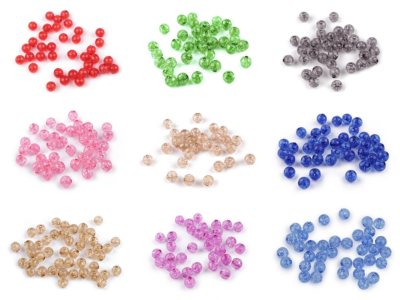 Mărgele de plastic, ø8 mm - Verde (30 Grame)