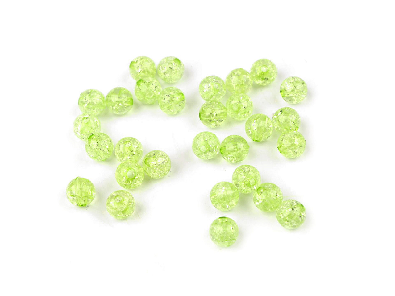 Mărgele de plastic, ø8 mm - Verde (30 Grame)
