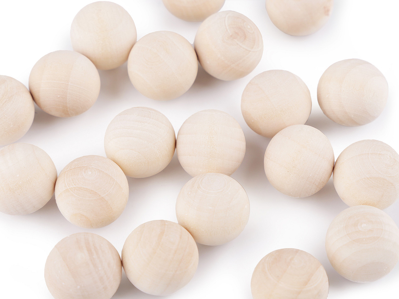 Margele din lemn fara gaura ø18 mm - Natural deschis (450 Bucăți)