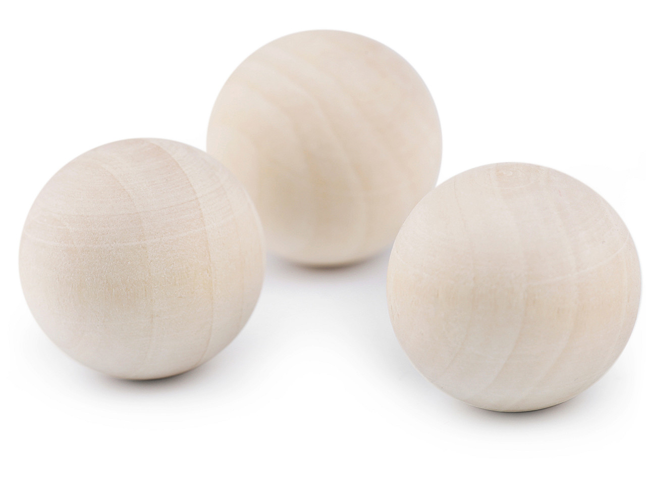 Bile din lemn fără găuri ø25 mm - Natural deschis (25 Bucăți)