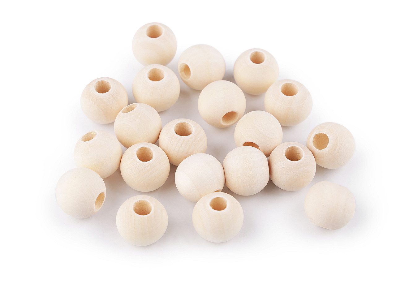 Mărgele din lemn nelăcuite ø18 mm - Natural deschis (600 Bucăți)