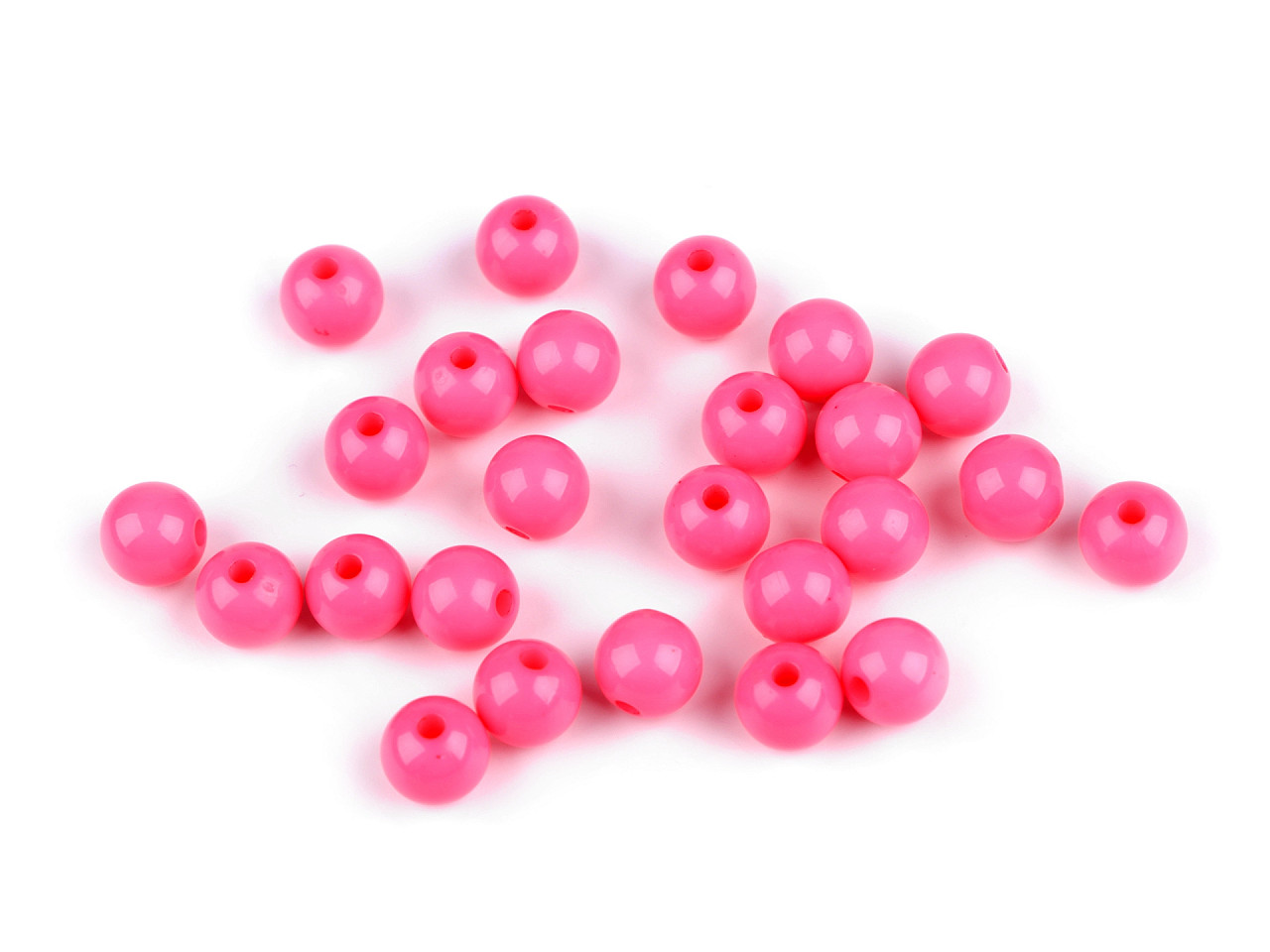 Mărgele plastic color ø8 mm - Alb (7 Grame)