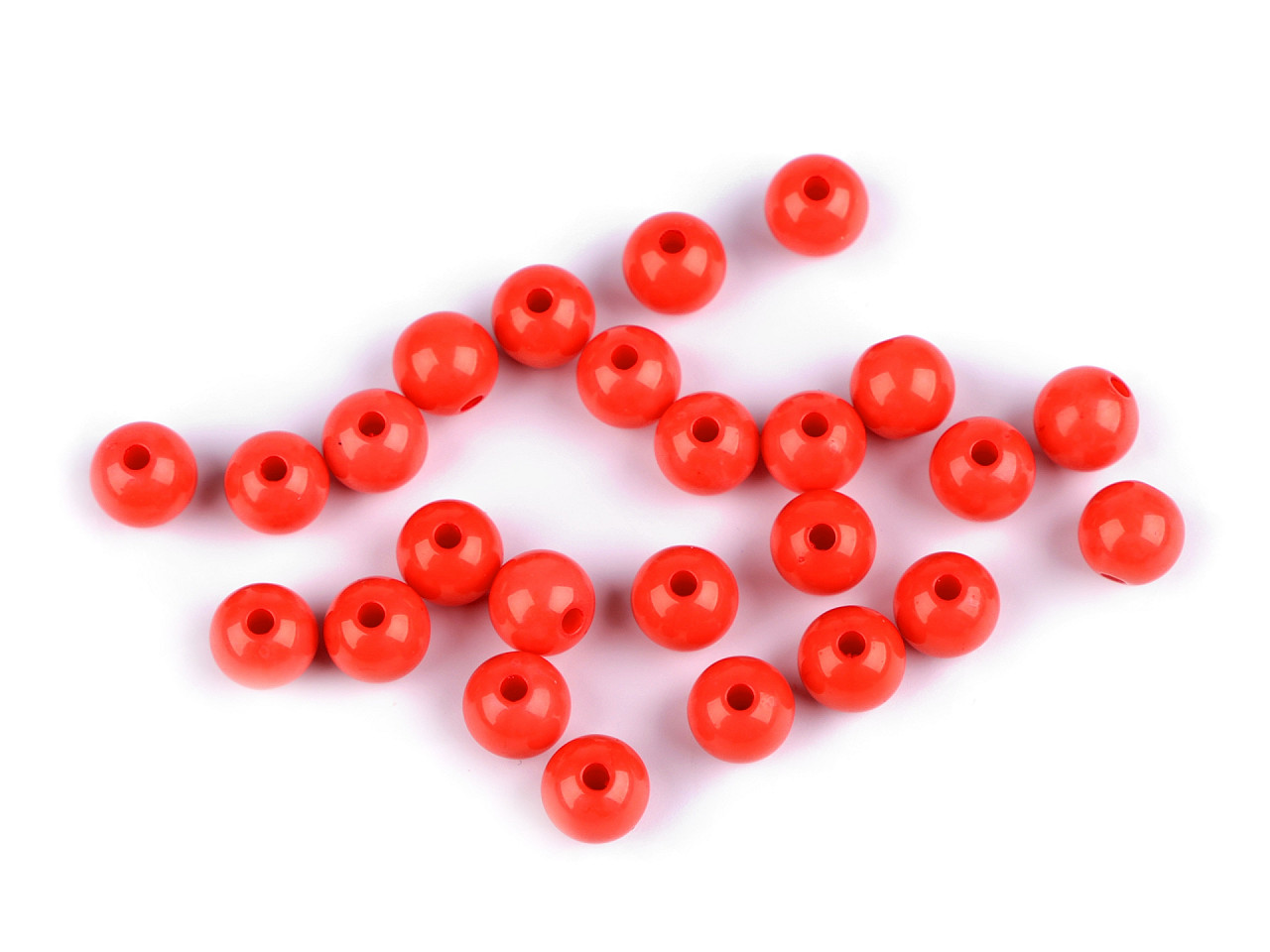 Mărgele plastic color ø8 mm - Alb (7 Grame)