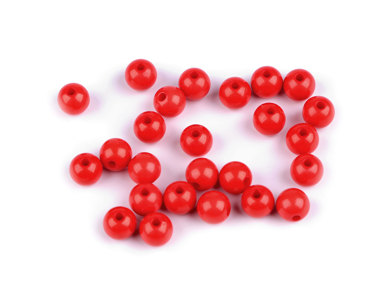 Mărgele plastic color ø8 mm - Alb (7 Grame)
