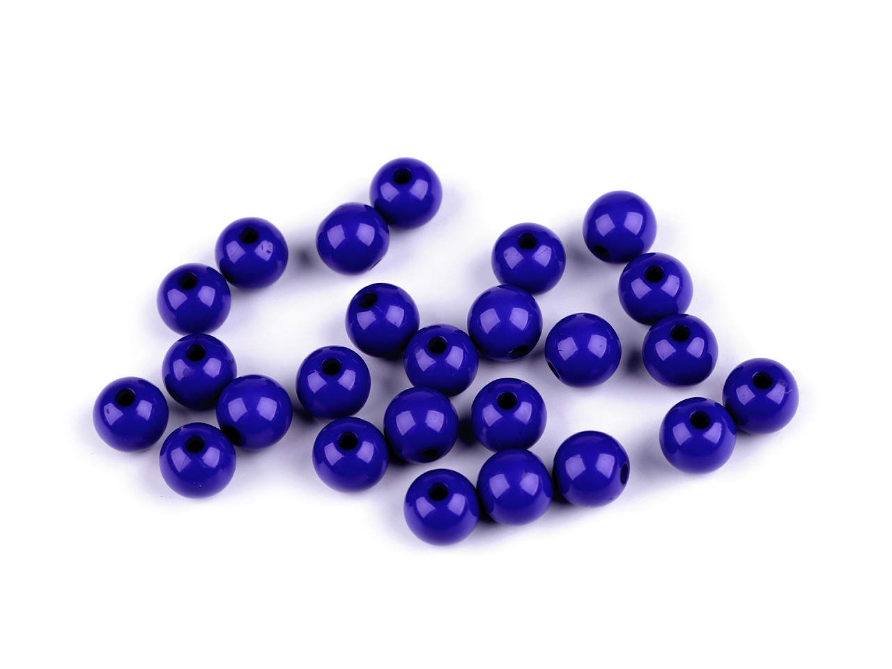 Mărgele plastic color ø8 mm - Alb (7 Grame)