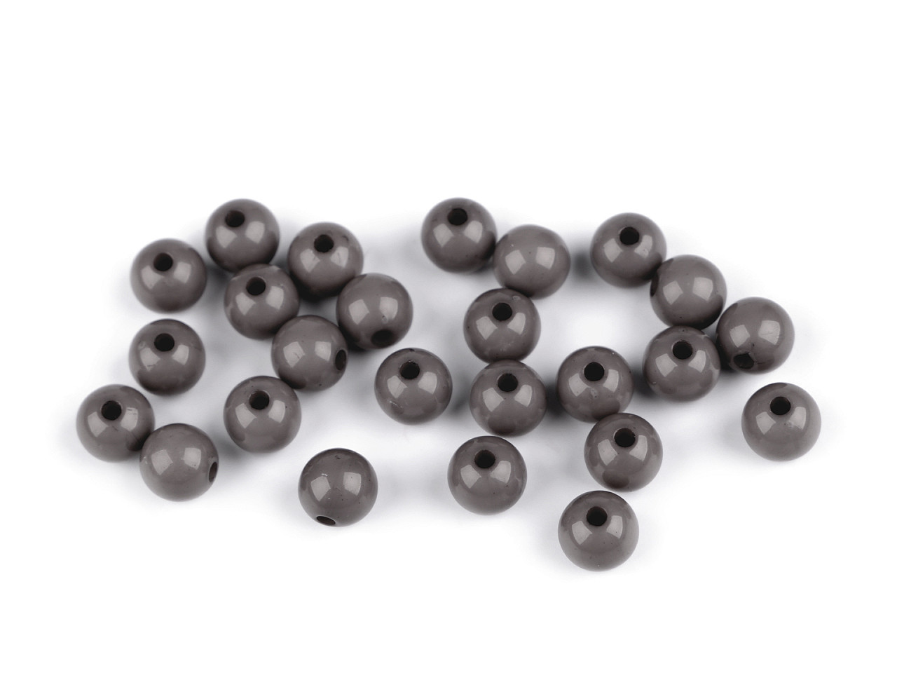 Mărgele plastic color ø8 mm - Alb (7 Grame)