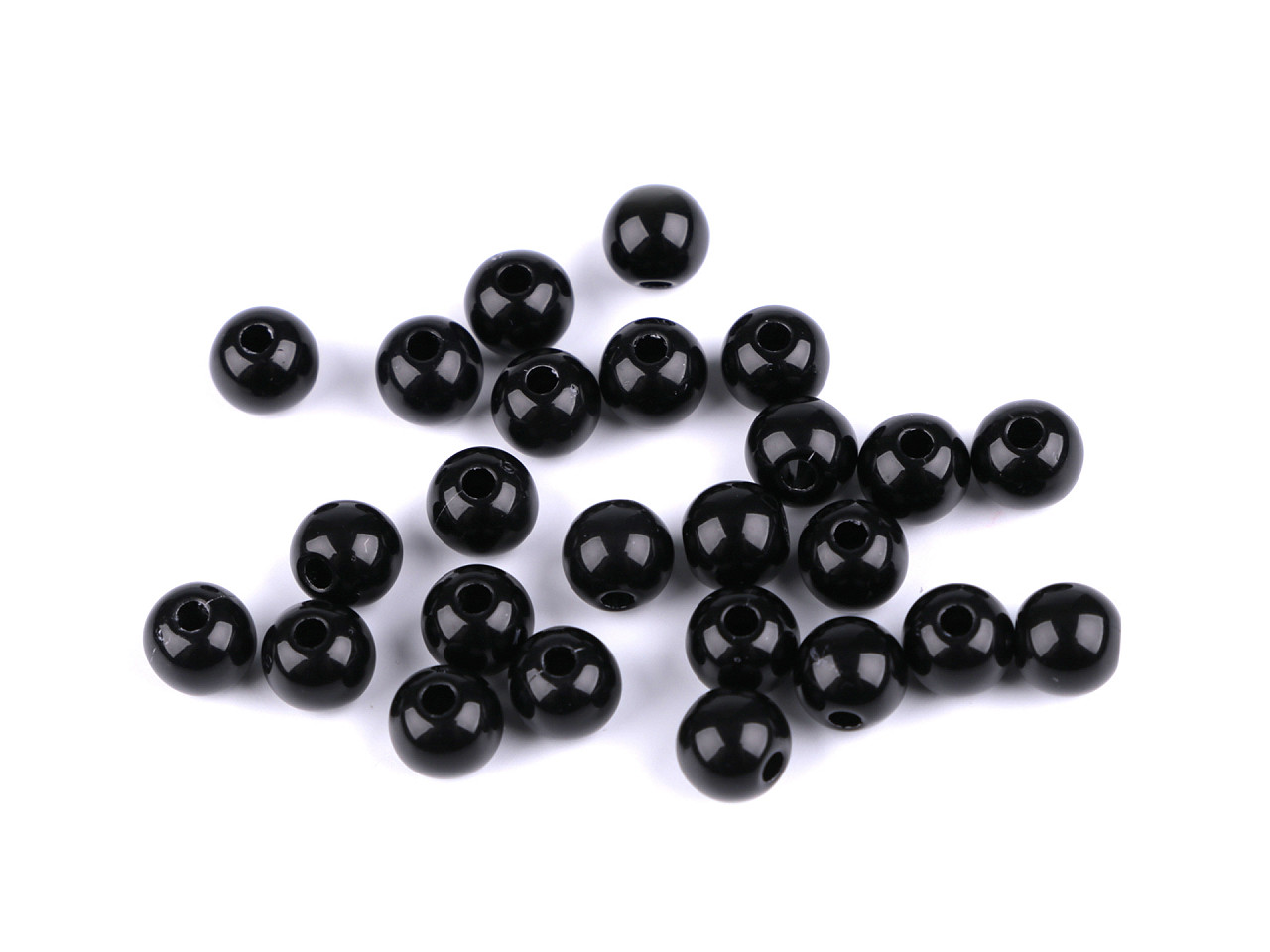Mărgele plastic color ø8 mm - Alb (7 Grame)