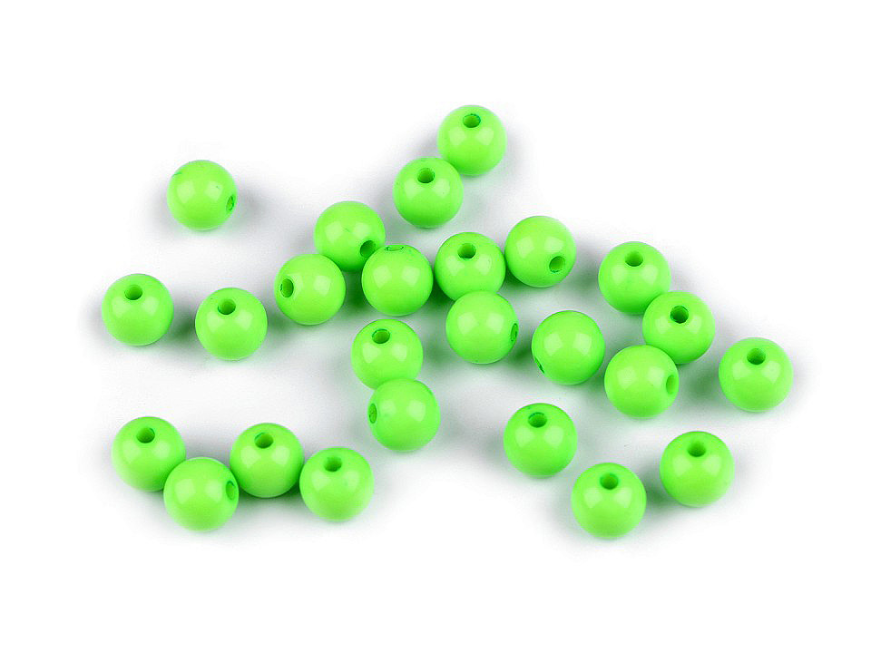 Mărgele plastic color ø8 mm - Alb (7 Grame)