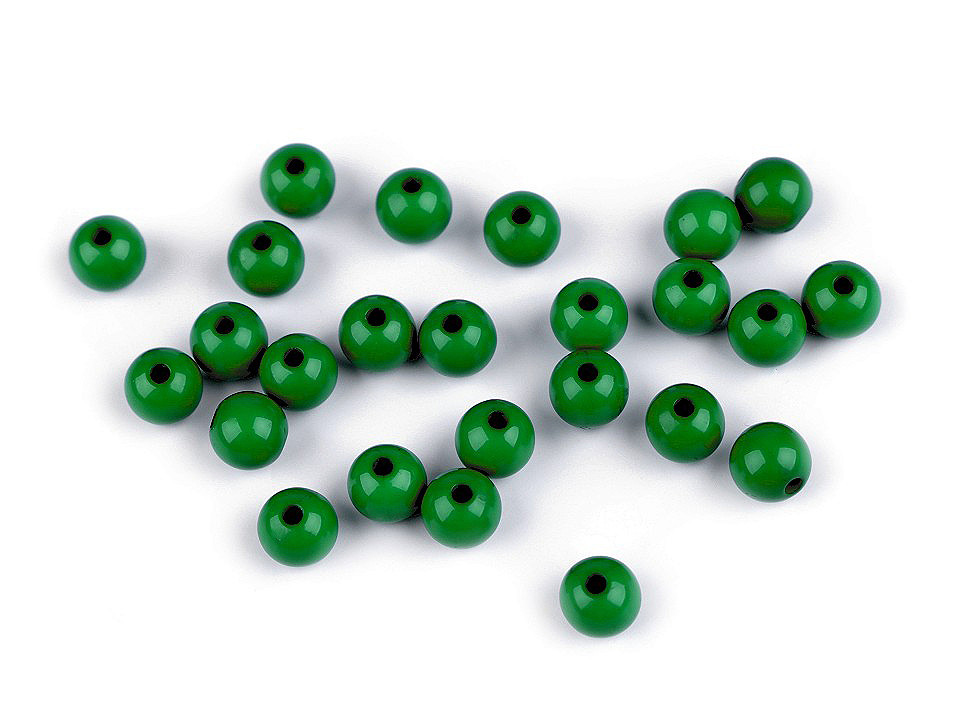 Mărgele plastic color ø8 mm - Alb (7 Grame)