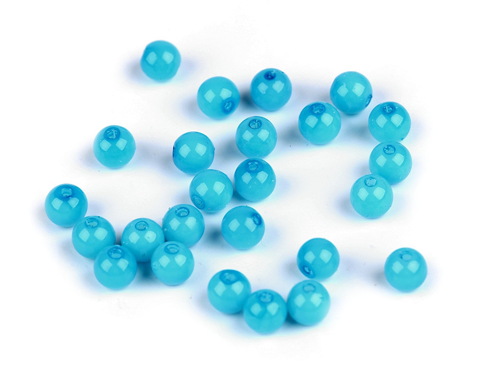 Mărgele plastic color ø8 mm - Alb (7 Grame)